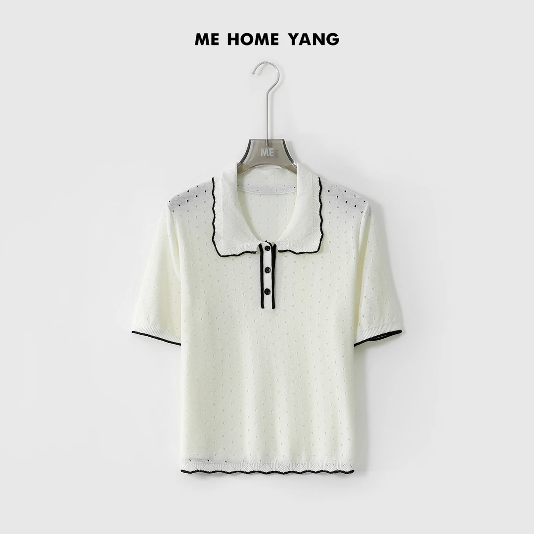 ME【漫画针织衫】亚麻莱赛尔混纺冰肌感透气显瘦百搭上衣MESS2902