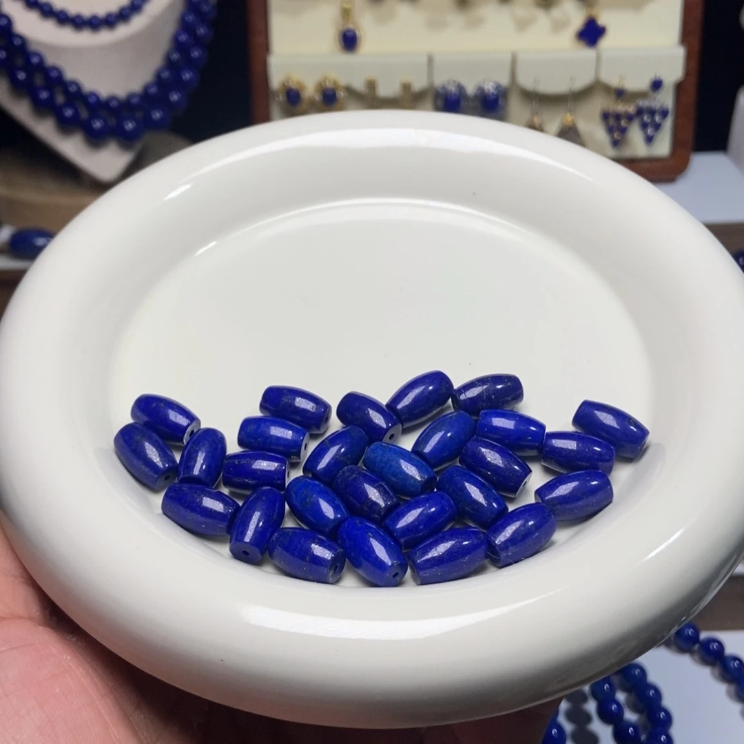 青金石未镶嵌福利 精品 精工 桶珠#多样性发一#对孔12+