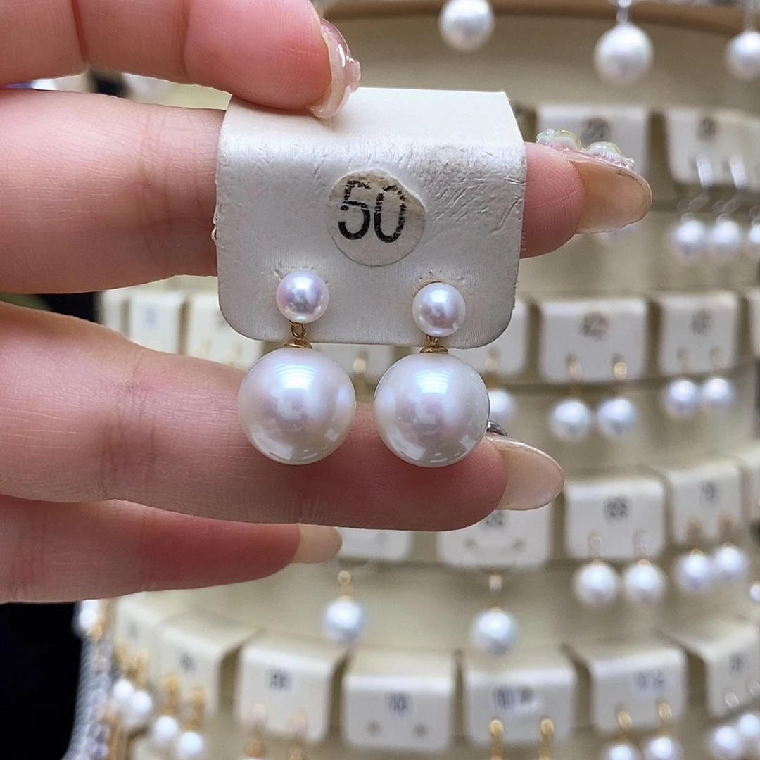 18K金镶嵌耳饰淡水珍珠