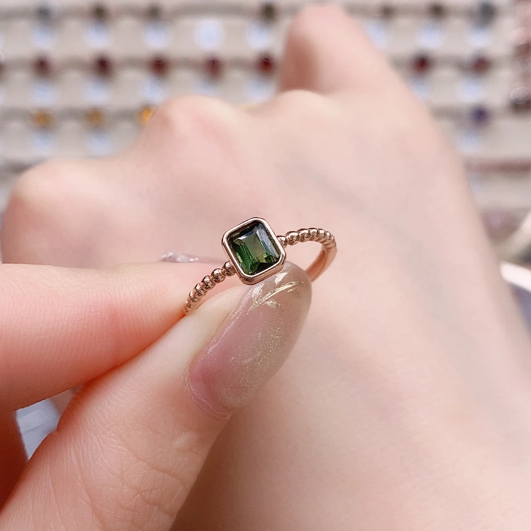 碧玺戒指银S925镶嵌戒指