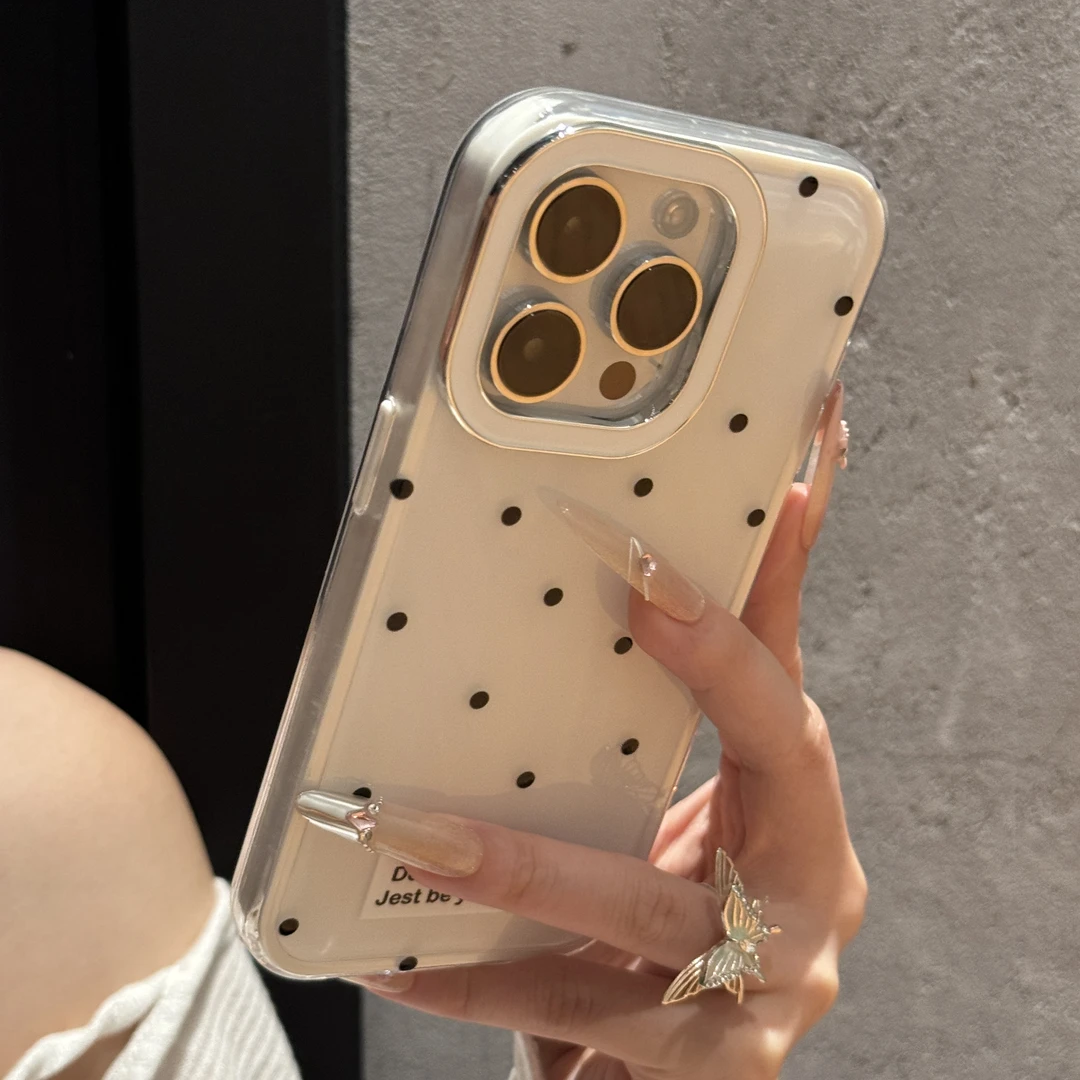 网红高颜值波点果冻适用iPhone16手机壳14苹果15promax高级13硬12