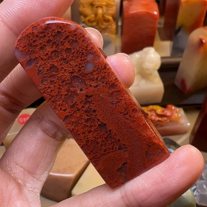 木***木寿山石印石水冻桃花