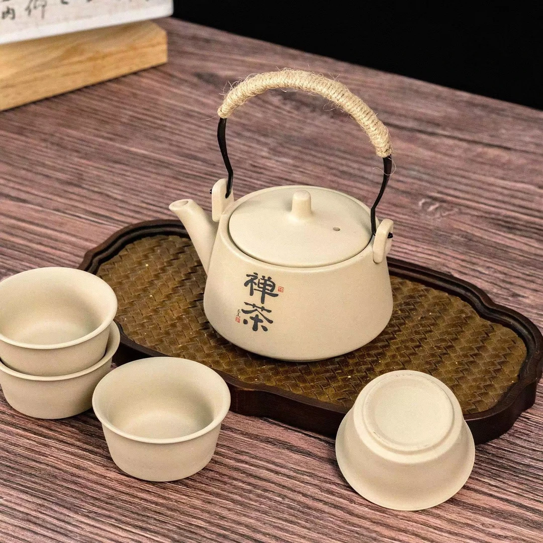 【小红家具】粗陶提梁壶大容量陶瓷茶壶家用单壶煮茶器一整套茶具