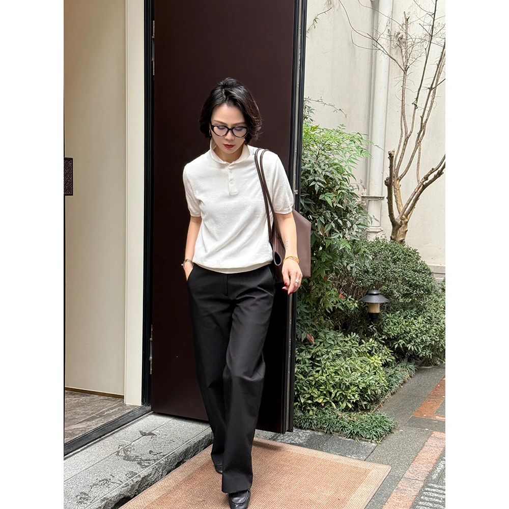 SHIIEELL老钱风密织棉纱短袖三粒扣POLO衫P2004