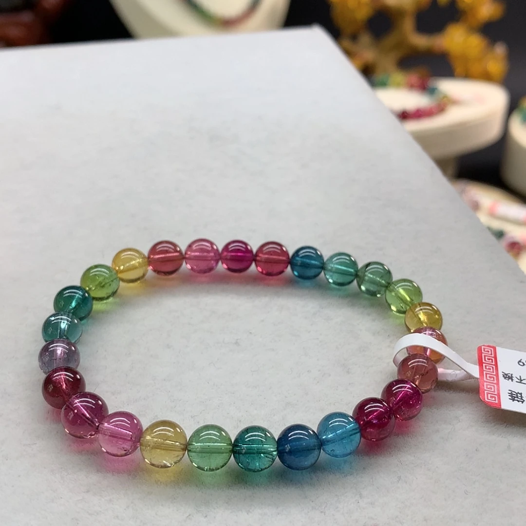 【闪购商品】未镶嵌手链碧玺荧光色标单圈7