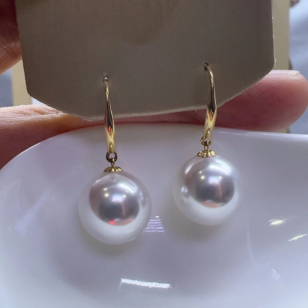 18K金镶嵌淡水珍珠耳饰