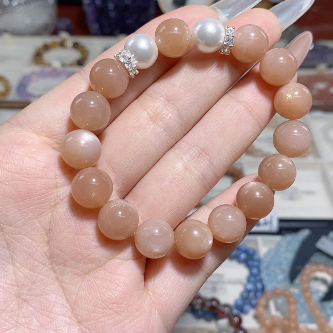 水晶未镶嵌手串橙月光