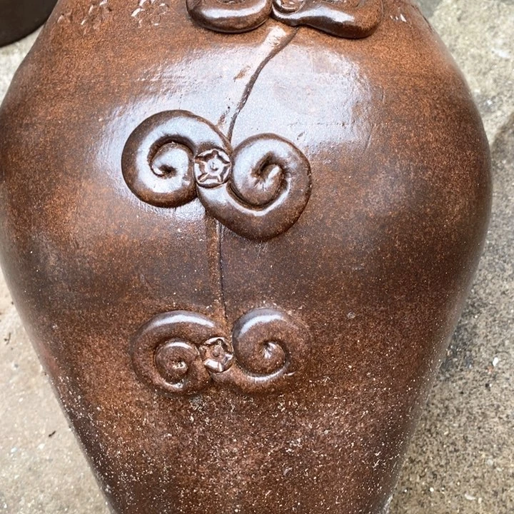 紫砂花盆高30口18瑕疵手工