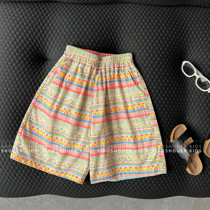 【小首尔】现货-男女童夏季沙滩中裤韩版宽松五分裤短裤HBB7760