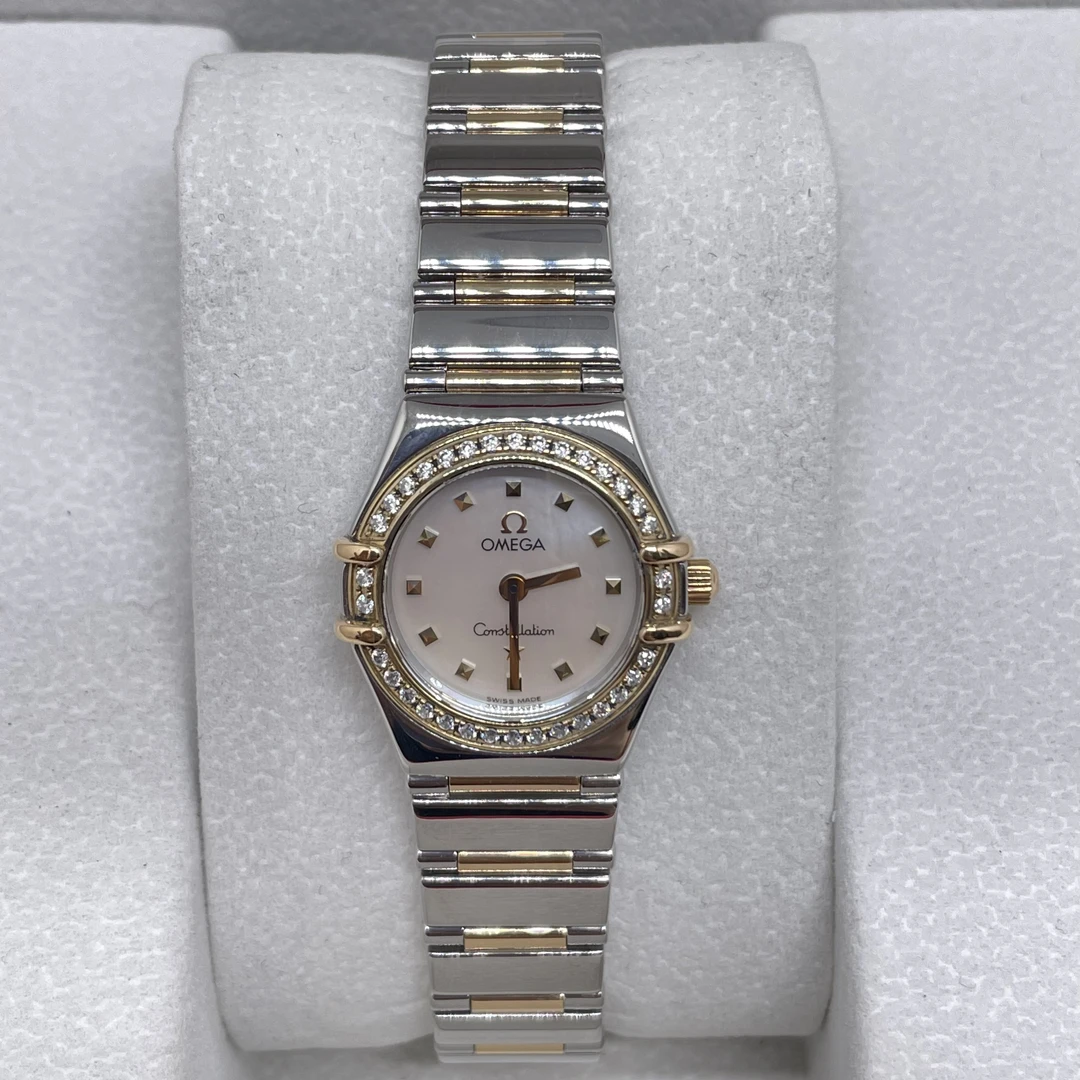 95新 Omega/欧米茄 星座系列 22.5mm 石英 后钻二奢女表正品