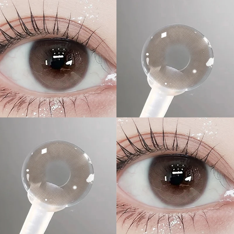 OVOLOOK半年抛奶芙春茶棕色自然美瞳礼盒14.0mm隐形眼镜小直径G2