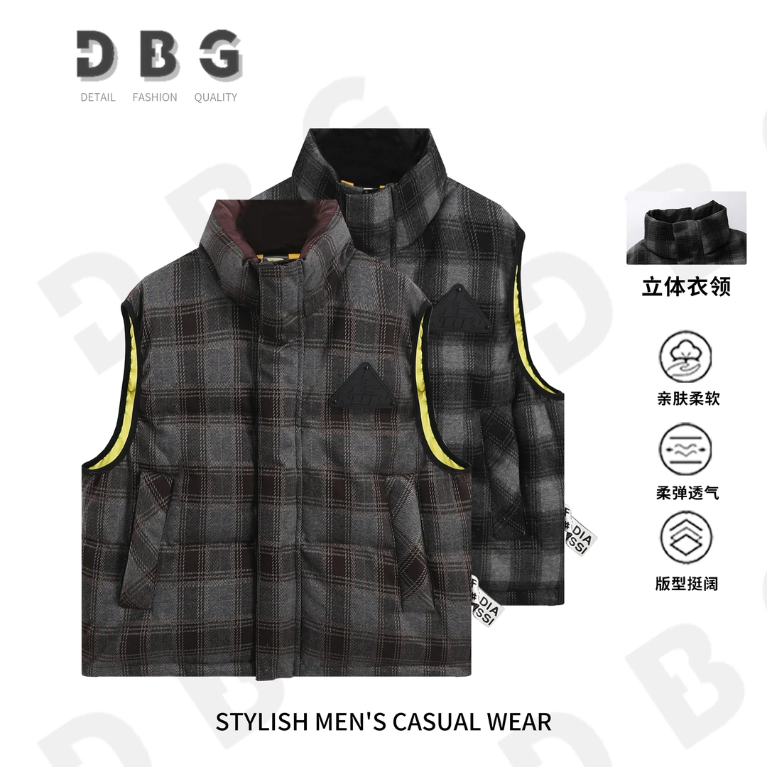 【8812】秋冬百搭男女拼接无袖立领羽绒马甲外套