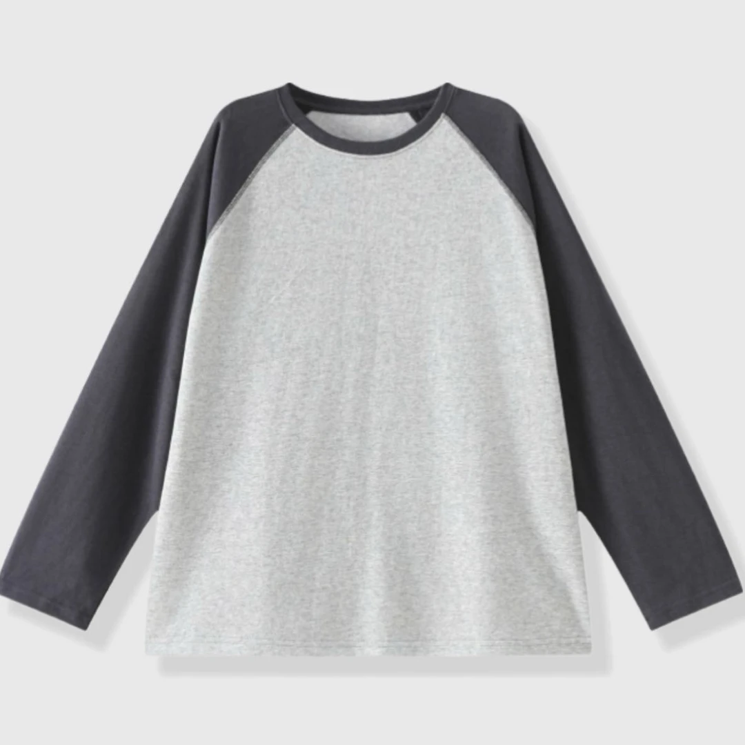 吸汗长袖常规女条纹拼接不起球休闲风针织时尚T恤简约