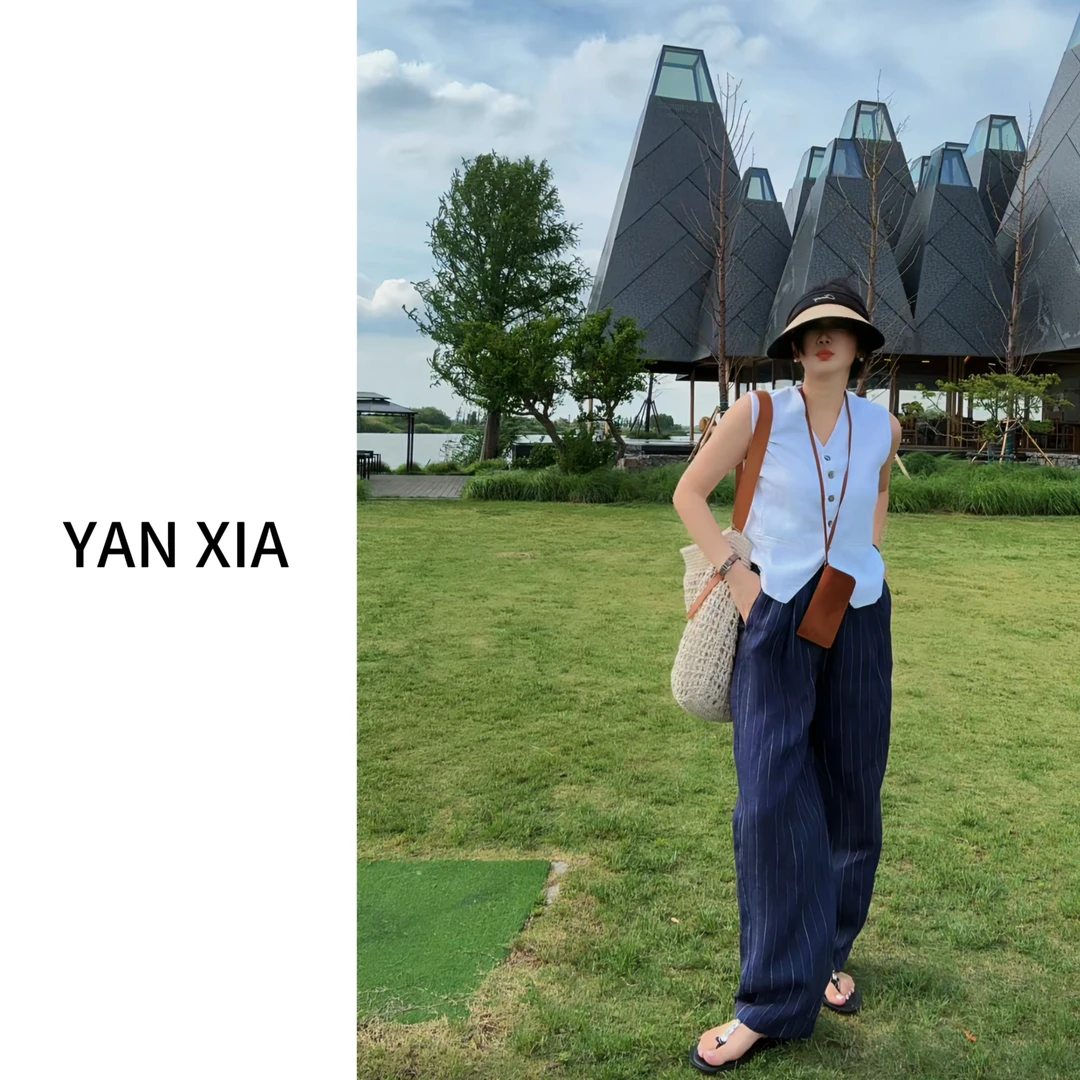 ”轻奢亚麻“ 独特色织100%全亚麻裤 随性宽松直筒裤 Bi入款  W-251