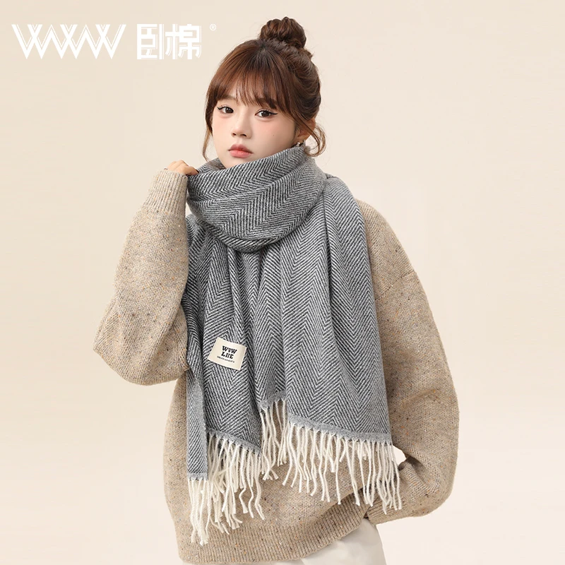 WWW秋冬款男女通用保暖时尚百搭围巾 F0014