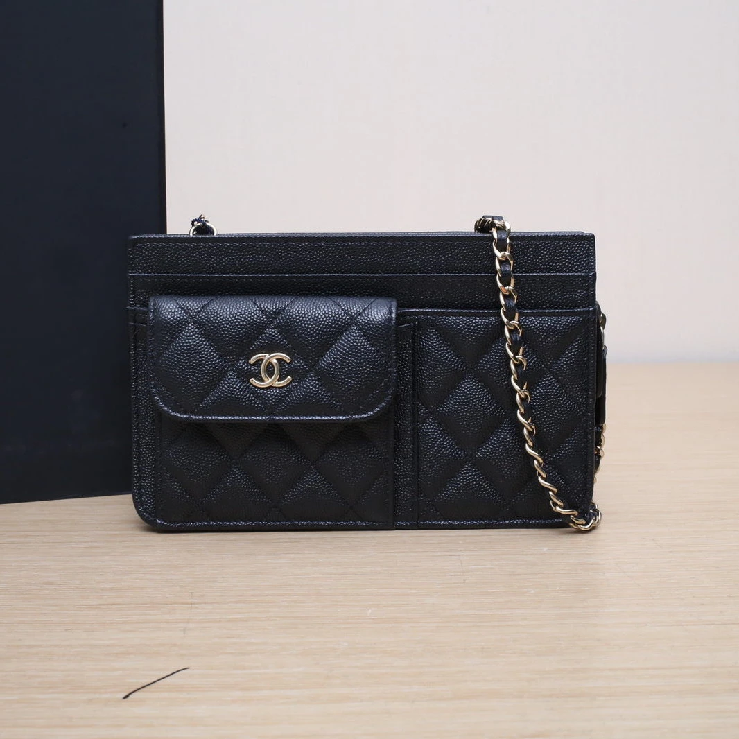 99新 Chanel/香奈儿 【双双】 29开 浅金扣 cargo woc包