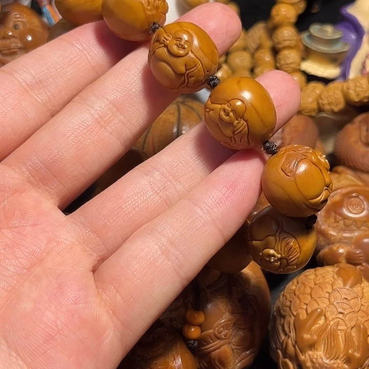 橄榄核手串/手链浮雕弥勒微瑕