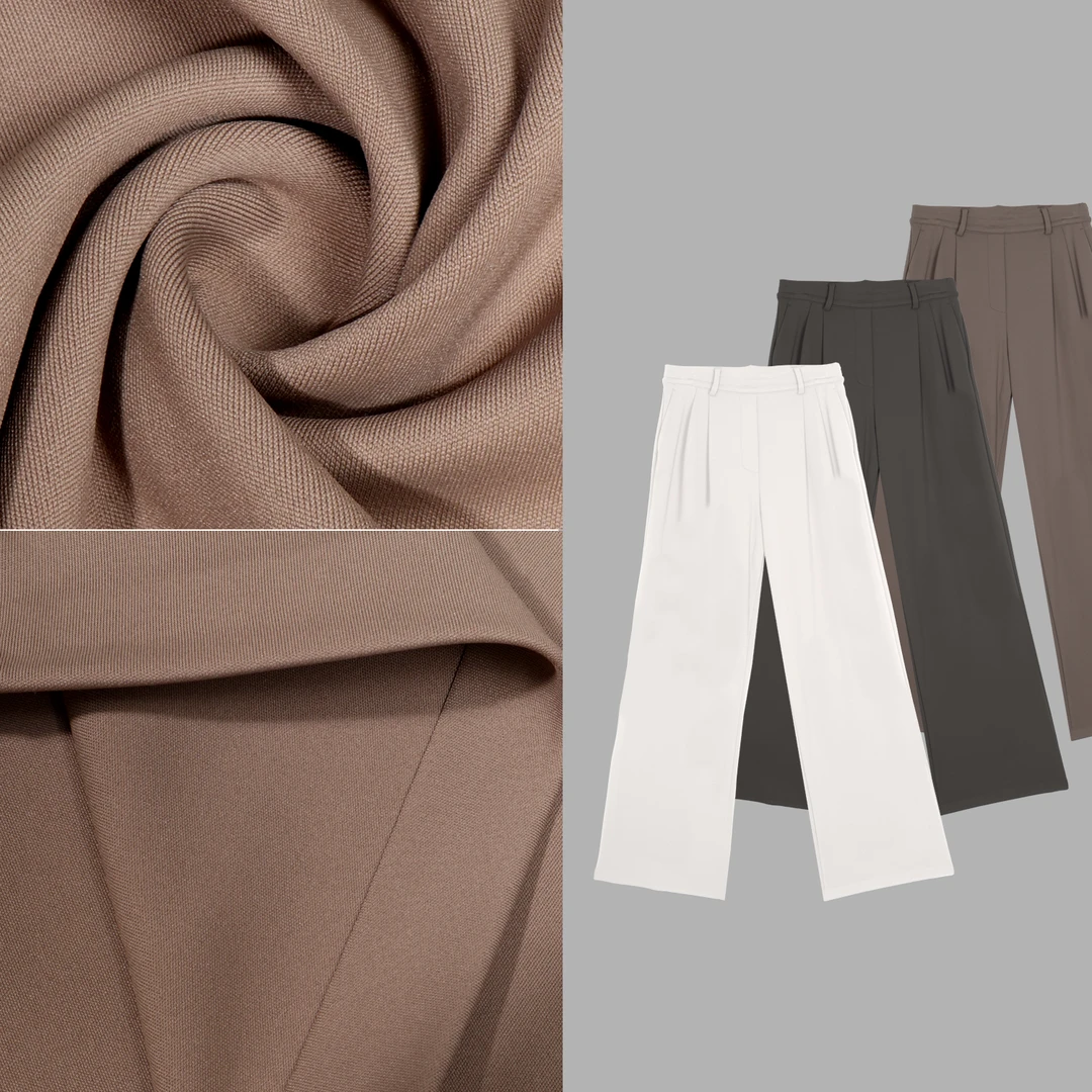 凯特丝蓓2673#三色！纯色时尚高腰直筒休闲裤