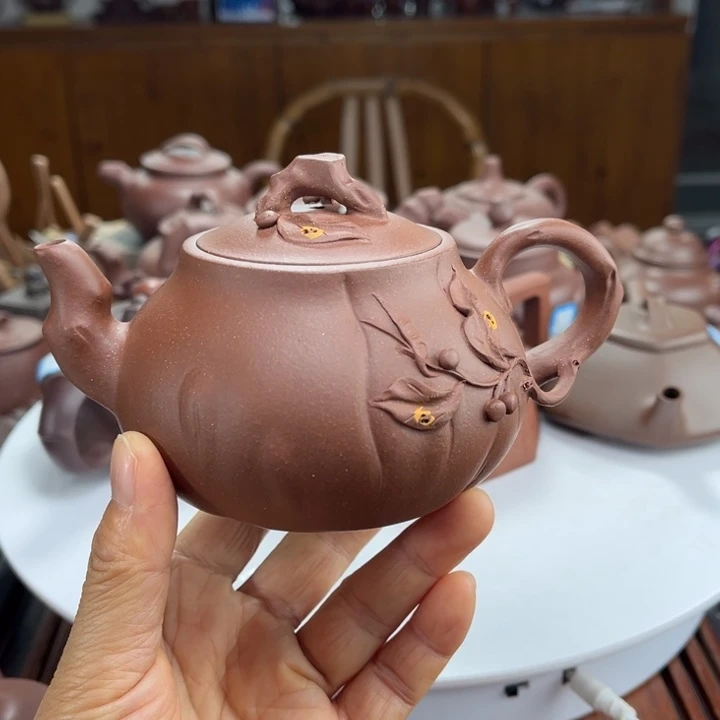 紫砂茶壶紫砂花茶