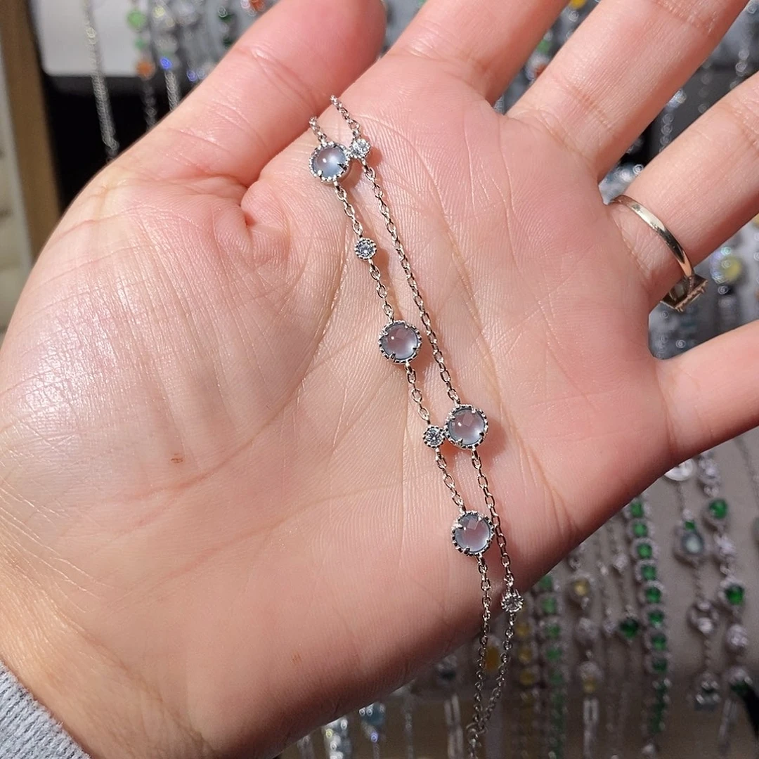 翡翠银S925镶嵌手链