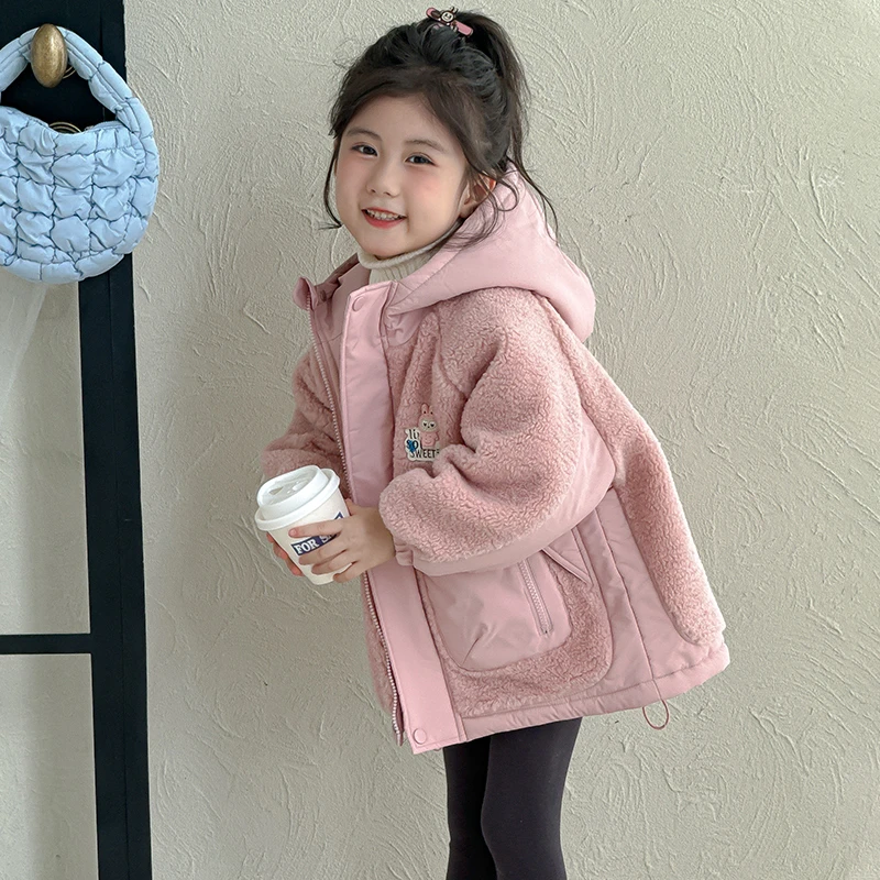 女童外套秋冬款2025新款宝宝加绒加厚秋装小女孩儿童洋气冬季上衣