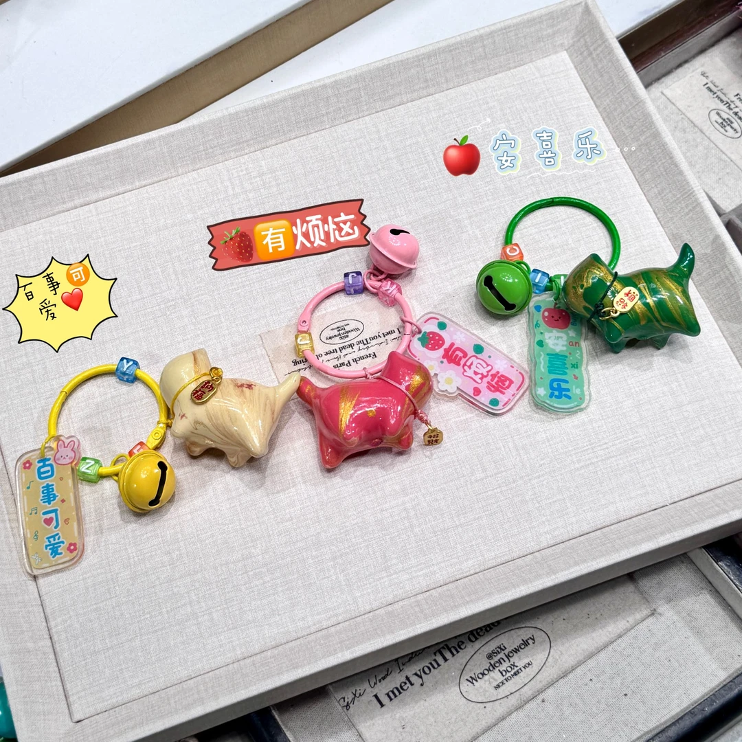 合金树脂吊坠 创意大漆彩绘喵喵挂件钥匙扣车钥匙挂饰实用小礼品