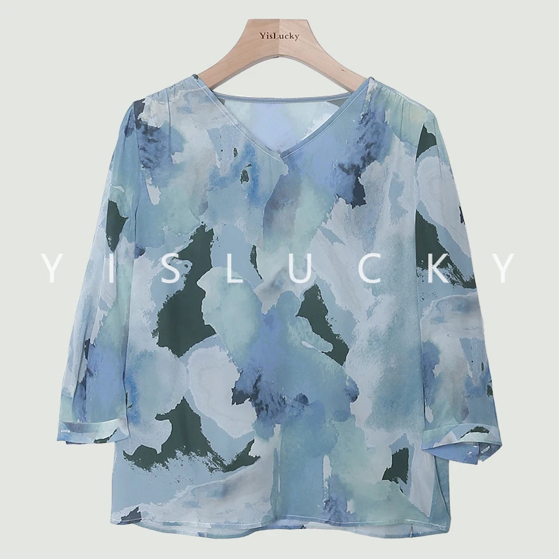 16姆米桑蚕丝双绉女士精致七分袖衬衫-XMS021（不支持七天无理由）