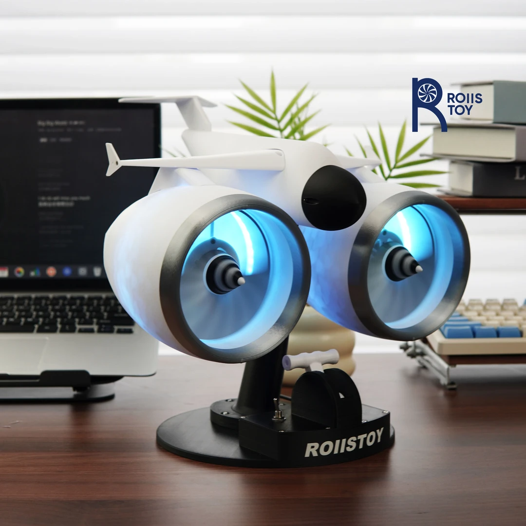 【ROIIS TOY】匠心手工 创意涡扇造型加湿喷雾 桌面USB飞机引擎涡轮