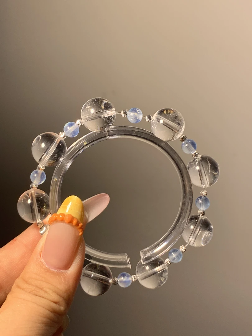 海蓝净化【天然白水晶手串】松柏珠宝 多样性发货一条