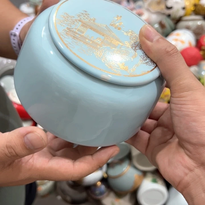 瑕疵福利品陶瓷茶叶罐介意勿拍