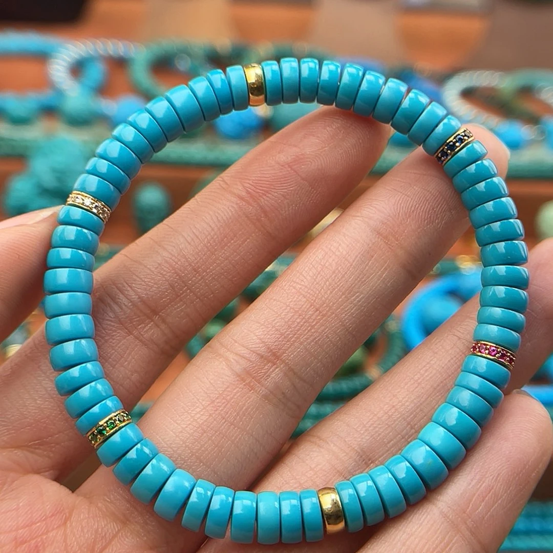 绿松石18K金镶嵌珠宝奇石