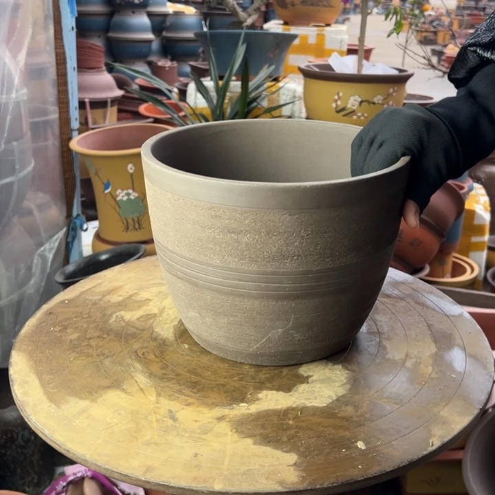 紫砂宜兴紫砂花盆24拉毛