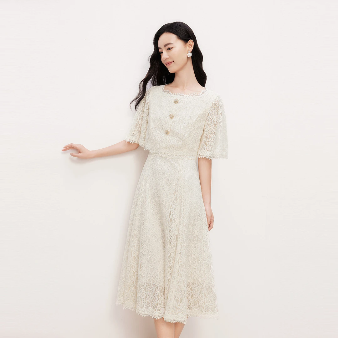 【羊羊专属】珂莱蒂尔【蕾丝之境夏斗篷连衣裙KF1065