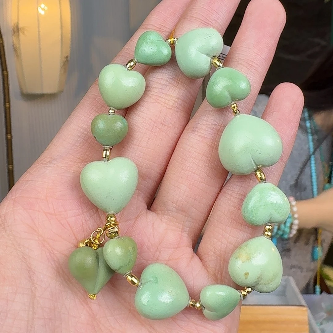 绿松石18K金镶嵌挂件