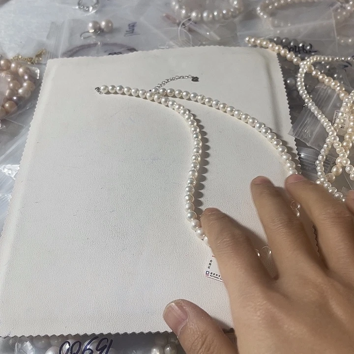 淡水珍珠银S925镶嵌颈饰00835