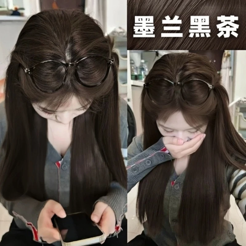 【正品盖白发】诗奈姿大双支染发膏墨兰黑茶植物染发剂遮白发自然黑