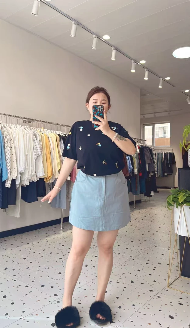 捌月喜高腰韩版休闲时尚套装家居服直筒夏季
