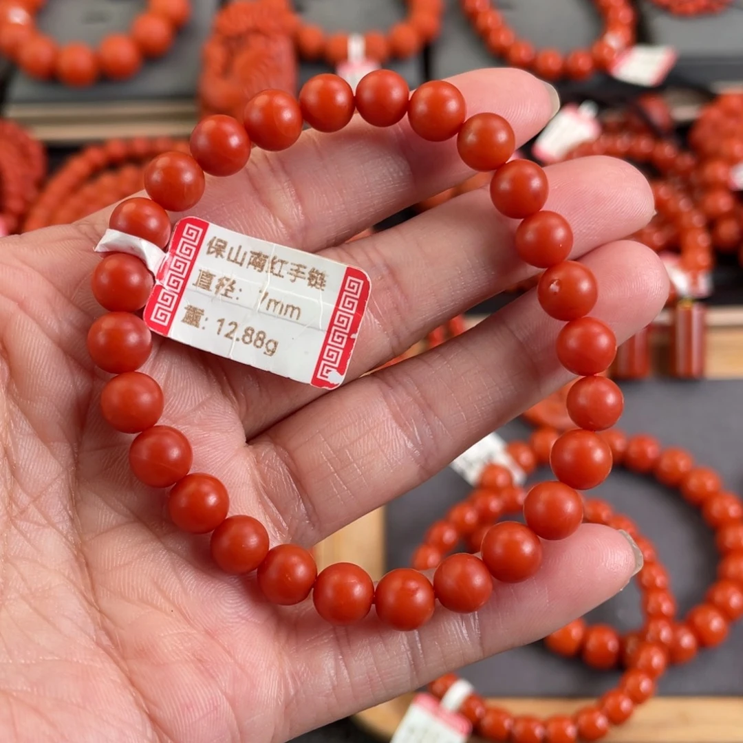 南红玛瑙未镶嵌手串7➕