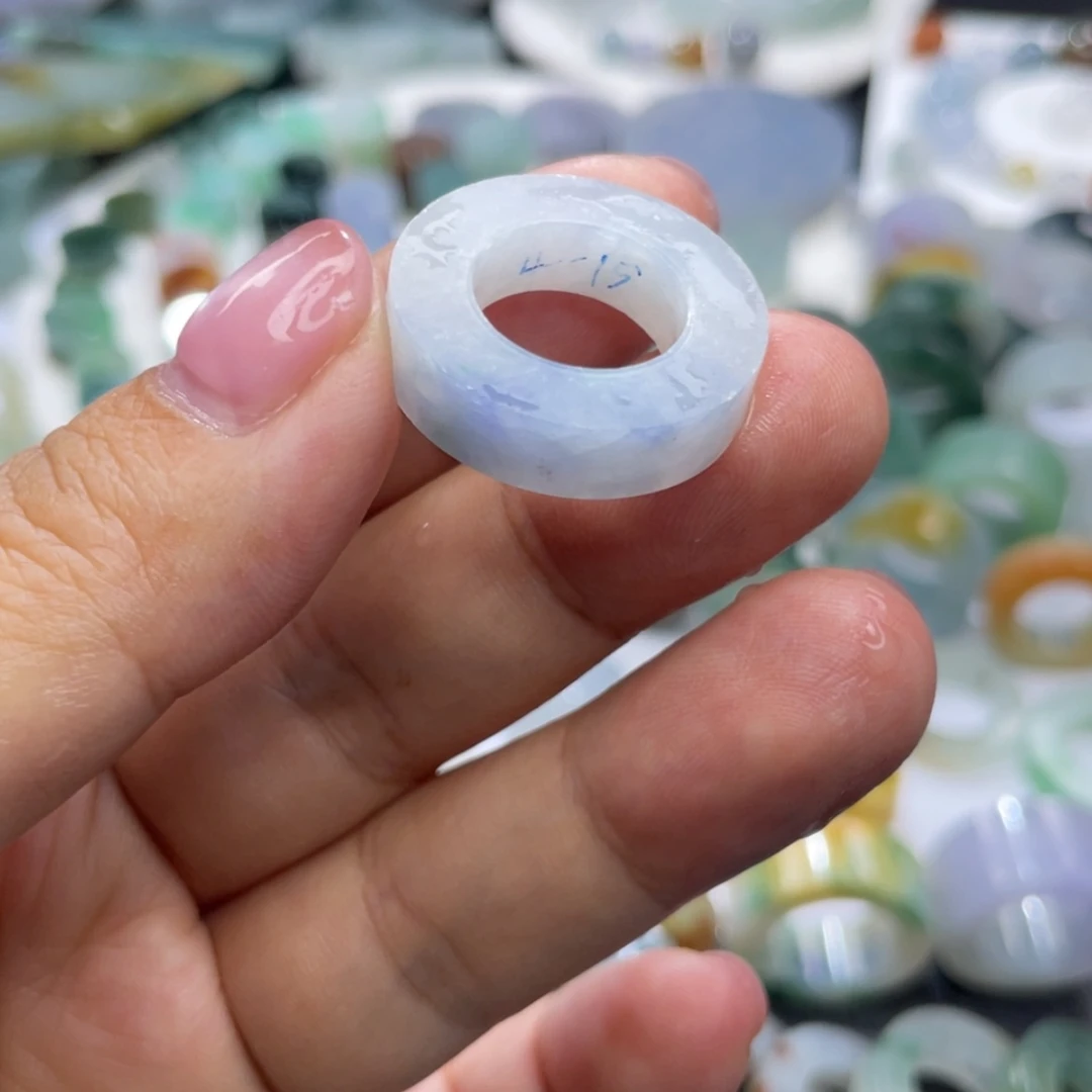 【闪购商品】定制翡翠未镶嵌天然翡翠4-15莫奈紫瑕疵漏