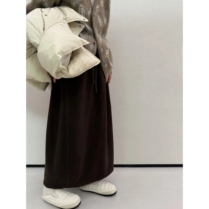 冬季加厚毛呢茧型休闲半身裙 J24B446