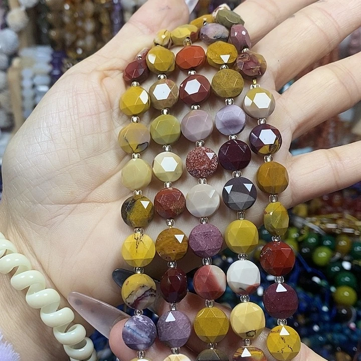 玛瑙/玉髓未镶嵌珠宝半成品天然蛋黄石切面卡10mm