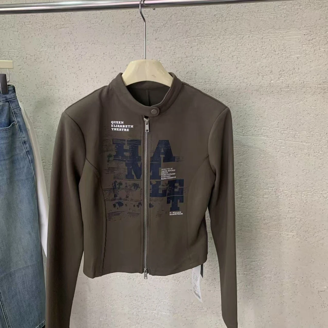 【 雨•美 推荐 】13953韩版立领字母拉链外套