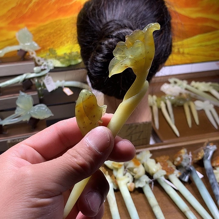 蛇纹石玉合金发饰