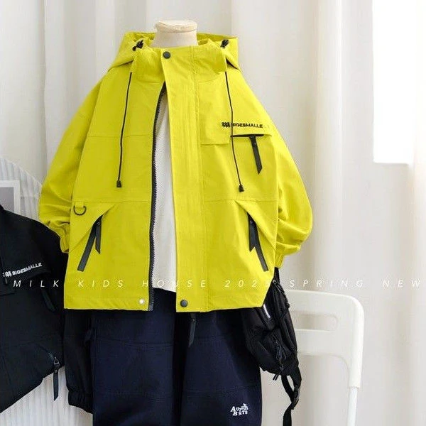 儿童春秋防风男女童中性防水冲锋衣夹克中大童韩版休闲上衣男童