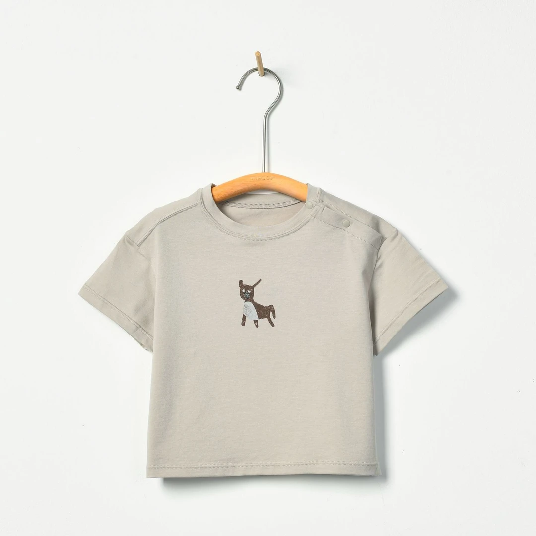 朴素耕QWXT03、04宽松T恤圆领童装儿童女童男童宝宝休闲印花夏季