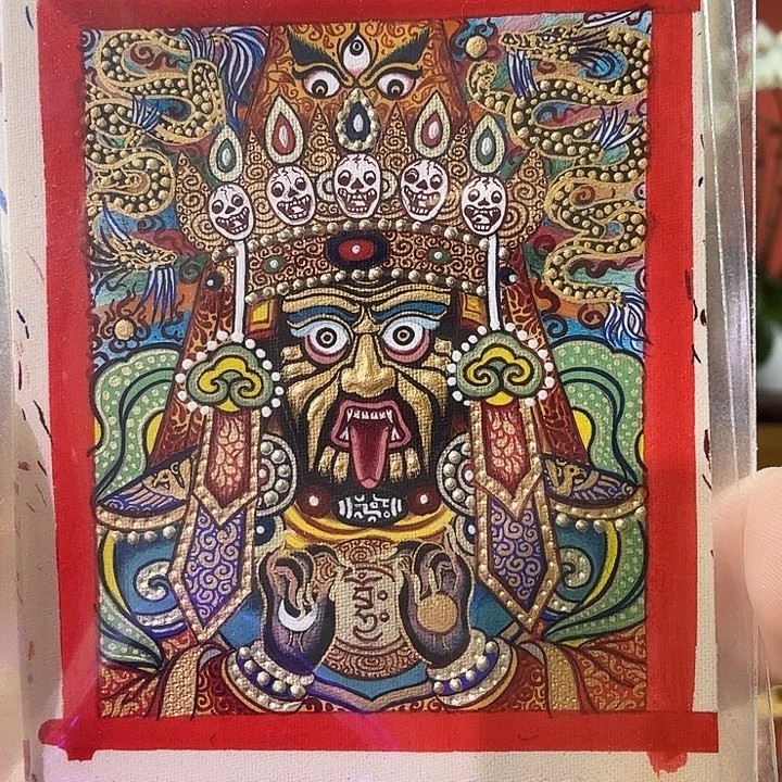 此***架吊坠纯手绘唐卡扎基拉姆