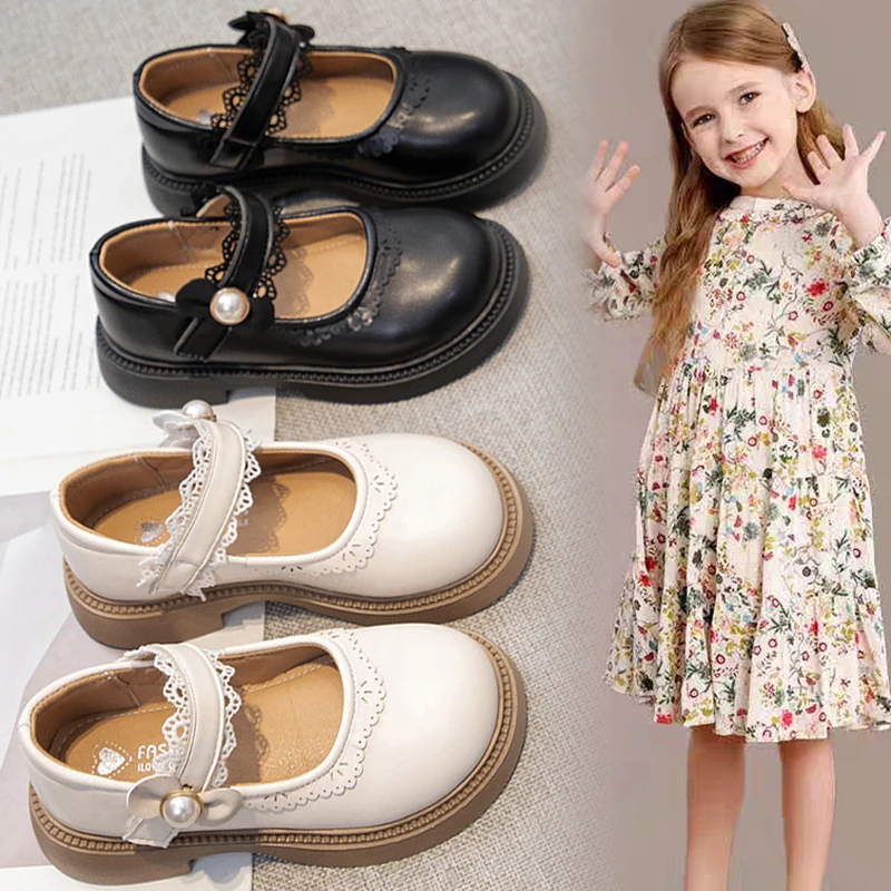 女童小皮鞋2025春款新款儿童黑色乐福春秋单鞋宝宝公主鞋软底鞋