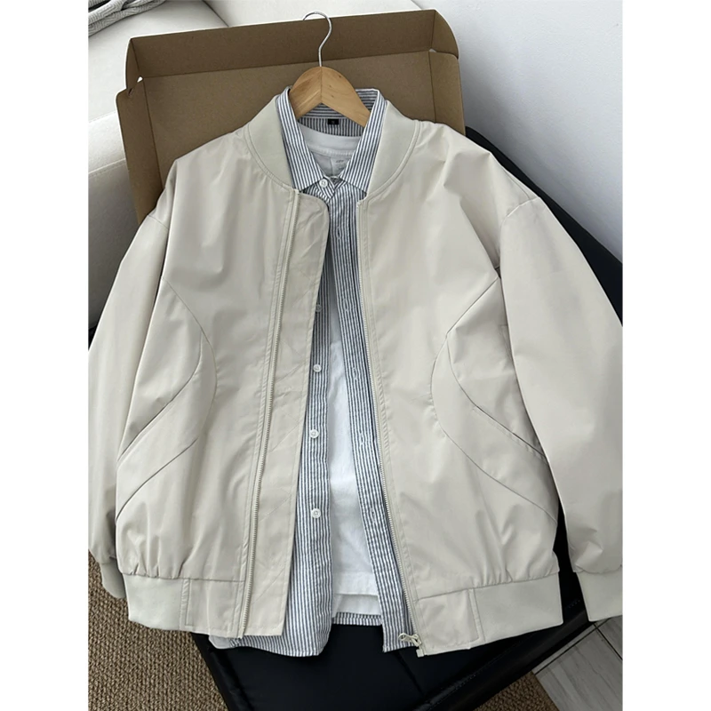 cleanfit飞行员夹克男款春秋季美式复古潮牌棒球服高级感痞帅外套