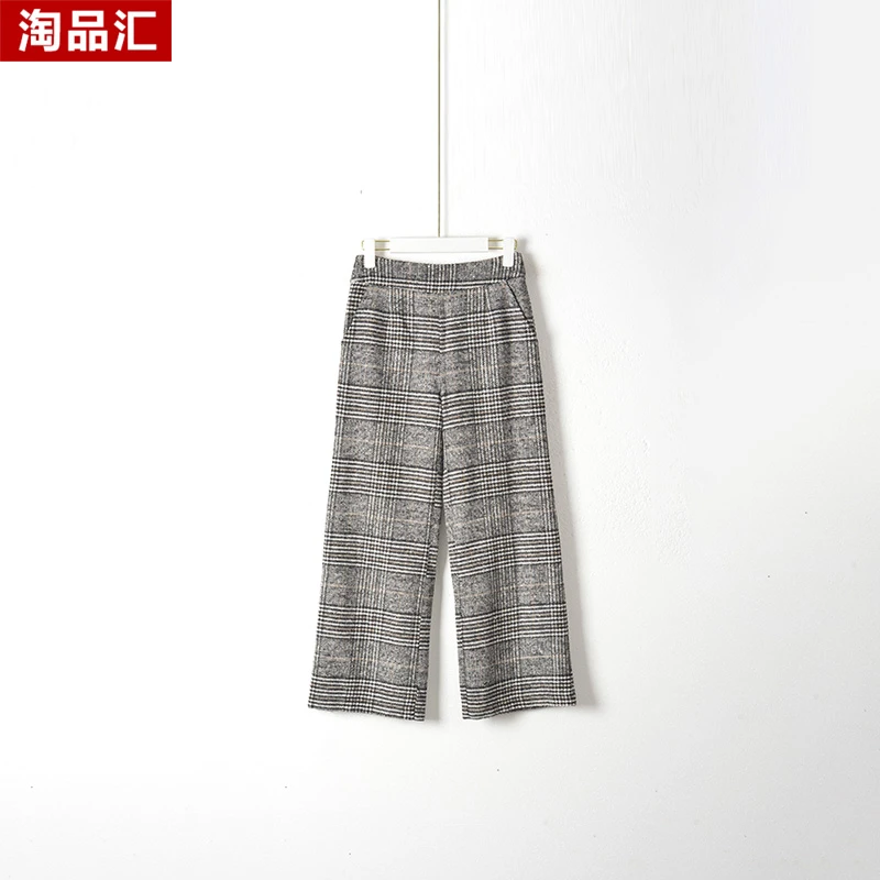 【Y专柜捡漏】深圳中高端女装OLSC-高腰阔腿裤5607黑白格大半码