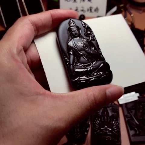 翡翠未镶嵌颈饰天然缅甸a货钢琴黑挂件